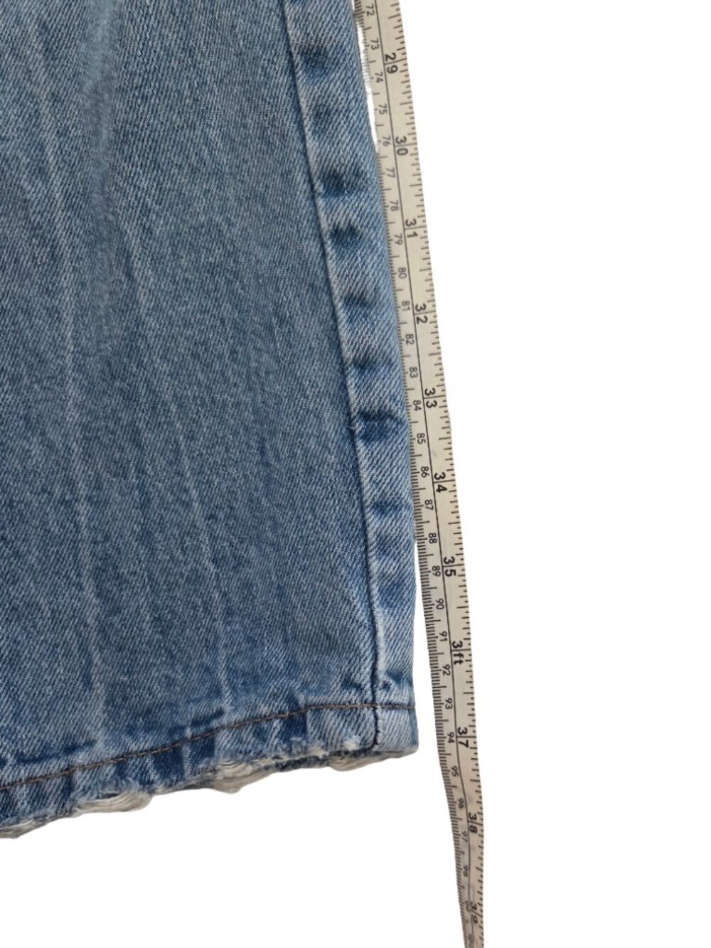 Zara Jeans Womens 4 26 Distressed Ripped Straight Leg High Rise Grunge Denim - Picture 11 of 14